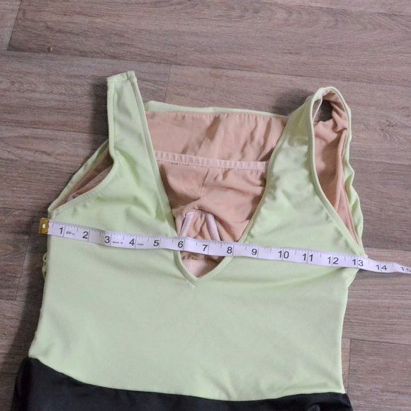 Miraclesuit Colorblock Green Black One-piece Squareneck Cinched Swimsuit - Picture 4 of 5